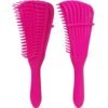 Escova polvo original para cabelos cacheados e lisos antifrizz cor rosa pink